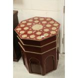 Decorative Hexagonal Stand with Painted Decoration