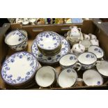 Vintage Aynsley Blue and White Tea Set, 39 pieces plus a Miniature Flower Pattern Coffee Set