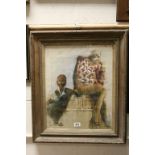 Gilt Framed Mixed Method Portrait of Philosophers