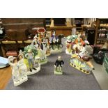Collection of vintage Staffordshire & Staffordshire style figures