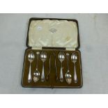 Cased Set of Silver Six Teaspoons and Sugar Tongs, Sheffield 1931