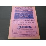 Bristol City v Aldershot football programme played 29th April 1939, no writing, gd condition