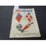 1946 Friendly football programme Jydsk v Bristol City played 5th June 1946 which featured Chelsea'