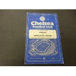 Football programme, Chelsea v Newcastle Utd 14th September 1955, FA Charity Shield, folded, rs, sof,