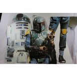 Star Wars signed cardboard cut-outs. Boba Fett signed by Jeremy Bulloch and R2-D2 signed by Kenny