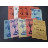 12 1940s/early 1950s Brentford home football programmes to include v Bristol City 31st January 1946,