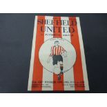 1937/38 Sheffield United v Plymouth Argyle football programme played on 12th March 1937, t/c in pen,