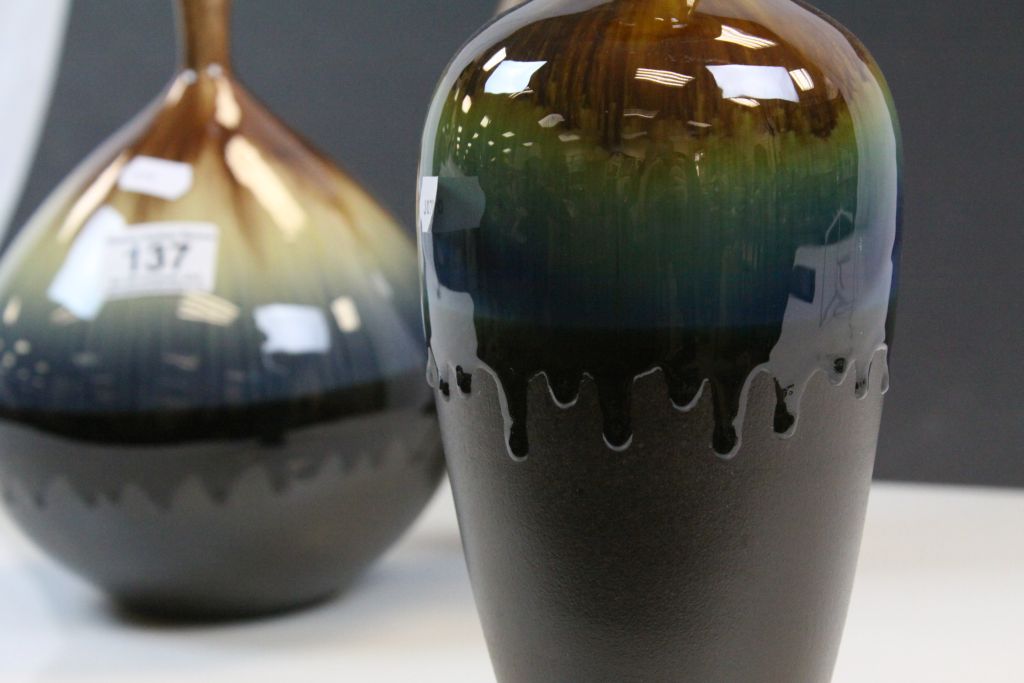 Three Persian drip glazed Vases in varying sizes - Image 2 of 3