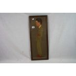 A Framed And Glazed Pastel Picture Of An RAF Officer Signed To The Bottom Right Hand Corner.