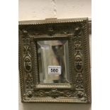 Vintage Brass Framed Mirror decorated with Lion Mask and Green Man's Head