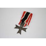 A Full Size World War Two / WW2 German 1939 War Merit Cross Medal.