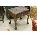 Early 20th century Mahogany Piano Stool with Padded Lift Lid Seat and raised on Cabiole Legs with