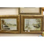 Pair of framed & glazed Oil paintings, Tintern Abbey & Great Marlow, both signed B.M.G
