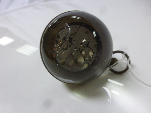 Brass and Glass Desk Ball Clock - Image 2 of 2