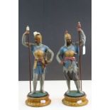 Pair of painted Spelter Warrior type figures