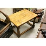 Rectangular Oak Coffee Table raised on turned legs