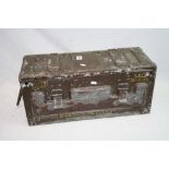 A Collection Of Militaria To Include A Large Metal Ammunition Box, A World War Two Defence Medal,