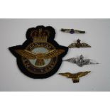 A Collection Of Five Royal Air Foce / RAF Badges To Include Silver Example.