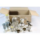 Box of mixed collectables to include Silver plate, ceramics etc