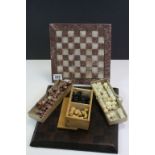 Two vintage Chess sets, one in Marble & Onyx the other Wooden