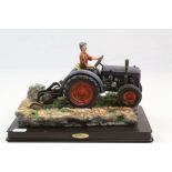 The Crosa Collection Farmer on Tractor Ploughing Ornament