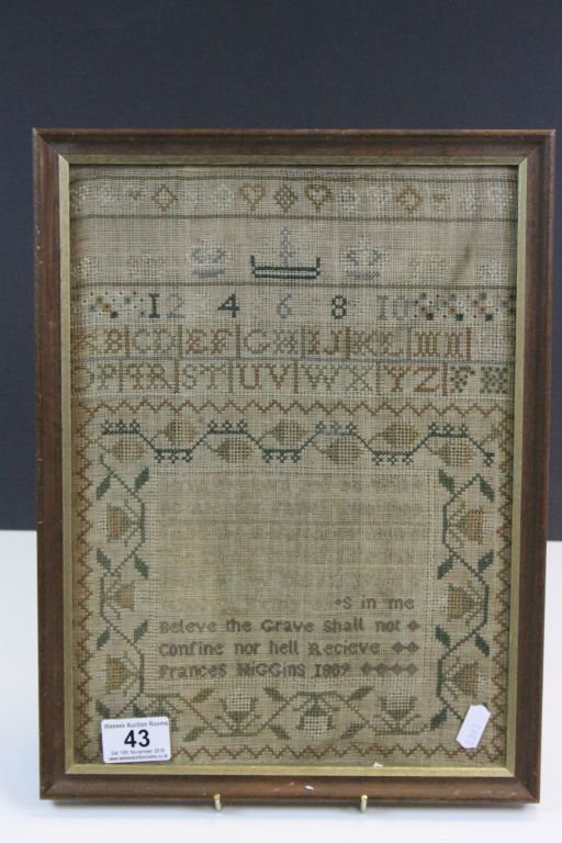 Framed & glazed Sampler dated 1809