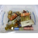 Various vintage perfume bottles with contents and compacts to include YSL Opium (one unopened) Tissu