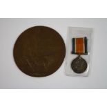 A Full Size World War One / WW1 British War Medal And Memorial Death Plaque Issued To K.52882 H.G.