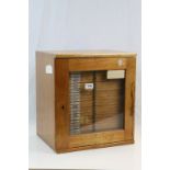 Vintage Wooden collectors specimen Cabinet with Lockable glazed front and 28 drawers containing