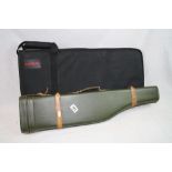 One Green Leather Leg Of Mutton case & a Logun air rifle case