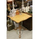 Georgian Style Square Shaped Tilt Top Table with Bird Cage Action raised on a carved pedestal with