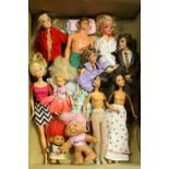 Box of vintage Dolls to include Sindy & Barbie