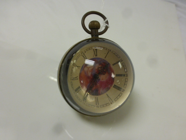 Brass and Glass Desk Ball Clock