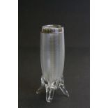 Elongated Ribbed Glass Match Holder / Striker, Birmingham 1905