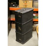 Vintage Black Wooden Bound Travelling Trunk