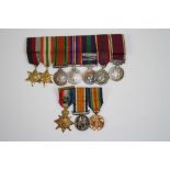 Two Sets Of Military Miniature Medals To Include A World War One Trio And A World War Two Group Of