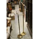 Two Early 20th century Telescopic / Adjustable Brass Standard Reading Lamps
