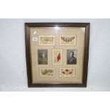 A Collection Of Seven Framed And Glazed World War One / WW1 Postcards To Include Silk Examples.