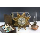 Mixed collectables to include metalware, camera, pocket watch, Oil lamp & Clifton-33 two band radio