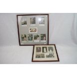 A Collection Of Thirteen World War One / WW1 Postcards Within Two Frames To Include Silk Variety.