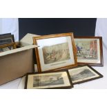 Collection of framed & glazed vintage Prints to include 19th Century