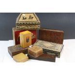 Collection of Wooden Boxes including Cigar, Inlaid, etc