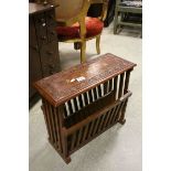 Hardwood and Brass Inlaid Magazine Rack / Coffee Table