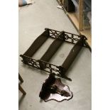 Late 19th / Early 20th century Mahogany Hanging Wall Shelf with Fretwork Sides together with a