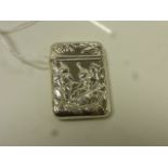 Silver Vesta Case with embossed decoration