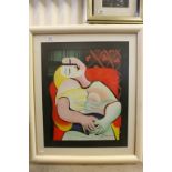 Homage to Pablo Picasso Studio Framed Portrait on Canvas of a Female Abstract