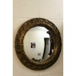 Vintage Gilt Framed Circular Convex Mirror, 42cms diameter