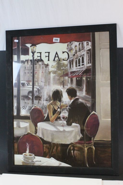 Jack Vettriano Framed Art Print Romancing Couple seated in a Cafe