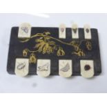 Early 20th century Oriental Games Counter with Shibayama Insect Decoration