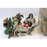 Box of mixed collectables to include Willow Tree figures, Large Toy Soldier etc